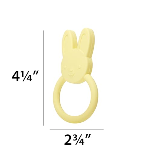 Image of C.R. Gibson BPA-Free Silicone Baby Teether, 4.25 inch x 3 inch, Bunny | 100% food-grade, Easy-grip ring, Raised texture, Lightweight, Supports sensory exploration