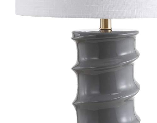 Lámpara de mesa cerámica moderna gris oscuro y oro 28 pulg. miniatura 6