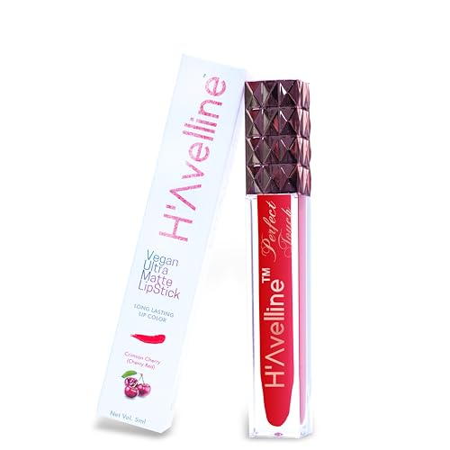 Image of H'Avelline Perfect Touch Velvet Matte Liquid Lipstick - Crimson Cherry Red | Highly Pigmented | Lightweight Smooth Texture | Transfer Resistant | Long Lasting Hydrating Formula