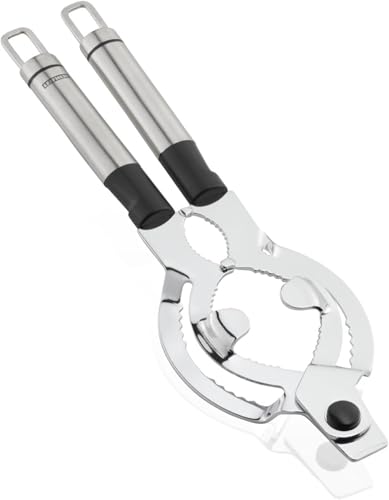 Leifheit Deckelöffner ProLine-Serie, für Gläser oder Flaschen, Flaschenöffner aus hochwertigem Edelstahl, inklusive leicht bedienbaren Kapselheber und praktischer Aufhängeöse, Gläseröffner, silber