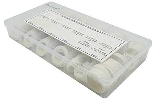 Image of 200PCS 8 Sizes Nylon Oil Drain Plug Gaskets, Washer Assortment Kits Fit M12 M14 M16 M18, M20