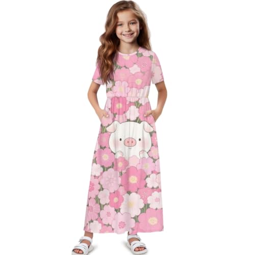Robe longue chat pour la fête imprimée fluide évasée chic - 2