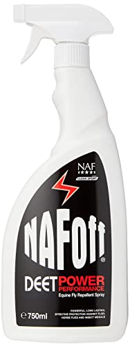 NAF Off Deet Power Performance Fly Spray 750ml High-Strength Insect Repellent for Horses with DEET (19%) Long-Lasting Protection Against Flies Midges & Horseflies