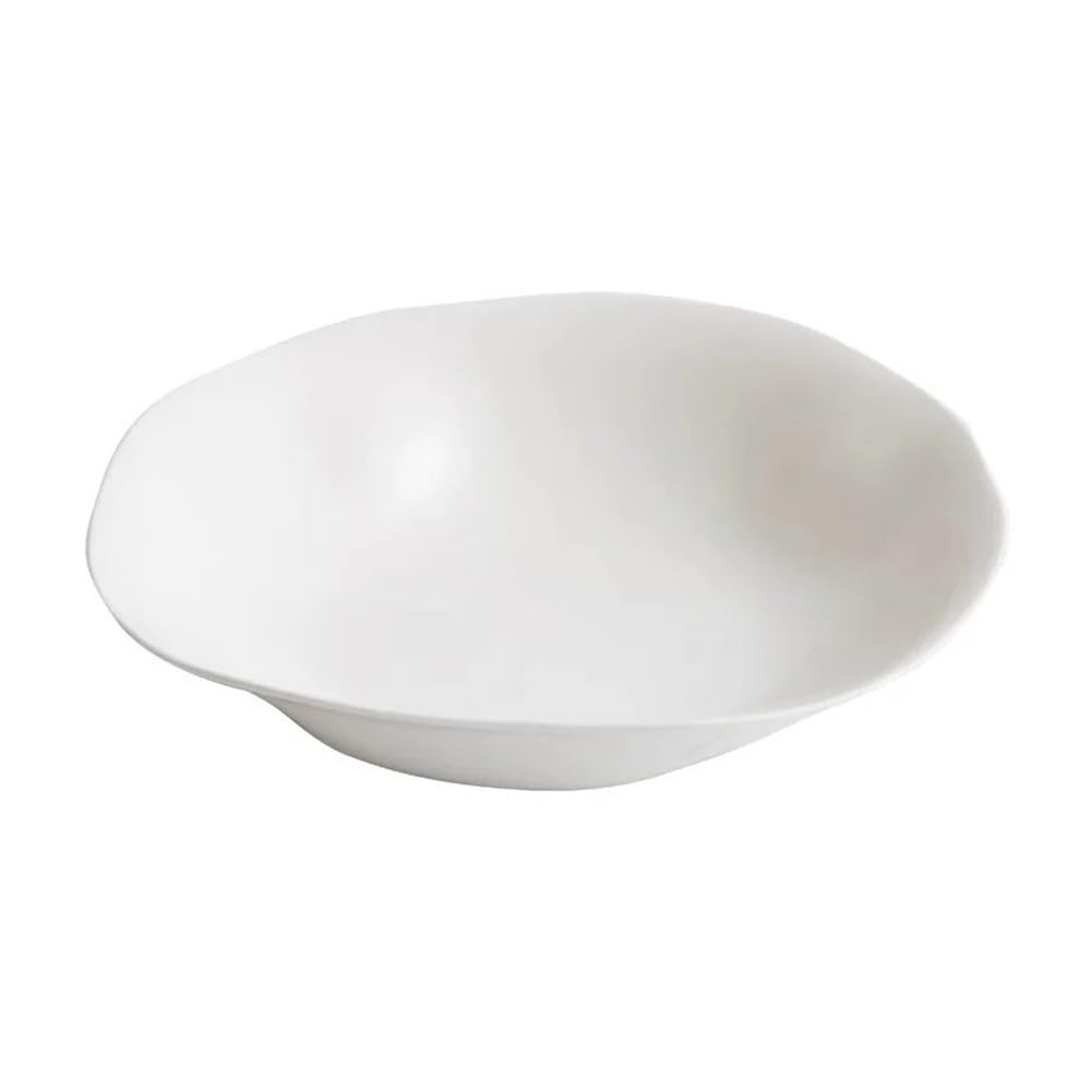 Talerze Obiadowe Kreatywny, nieregularny, biały, gruby talerz ceramiczny - zupa sałatkowa, danie z makaronem(26.5cm)