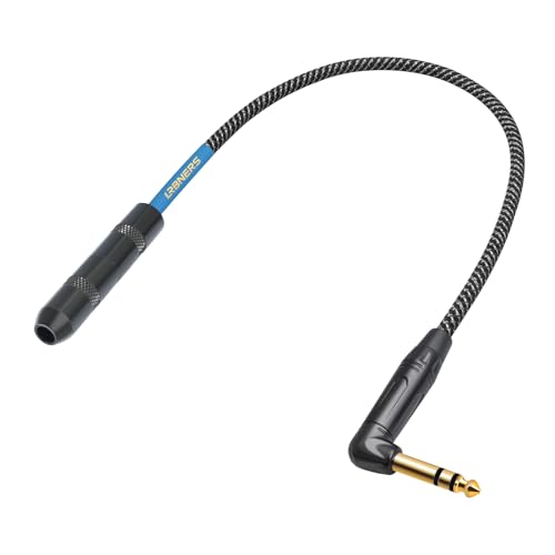 Cable TRS macho a hembra 6.35mm ángulo 90 grados 2FT