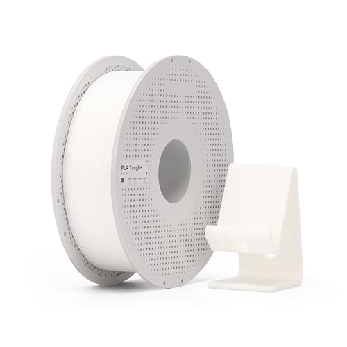 Image of Bambu Lab PLA Tough+ 3D Filament, 1.75mm, 1 kg, White | Resistant to Shock and Repeat Bending, Enhanced Bonding Between Layers, Durable Prints, Spool Filament