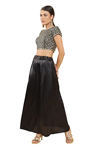 Image of Soch Black Satin Petticoat