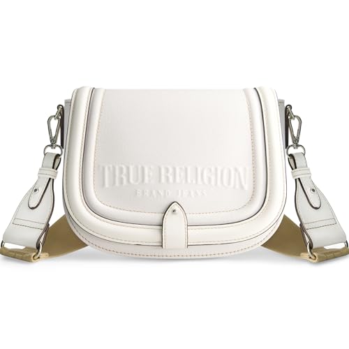Image of True Religion Women's True Religion Saddle Bag, Women's Denim and Faux Leather Crossbody Purse With Adjustable Shoulder Strap