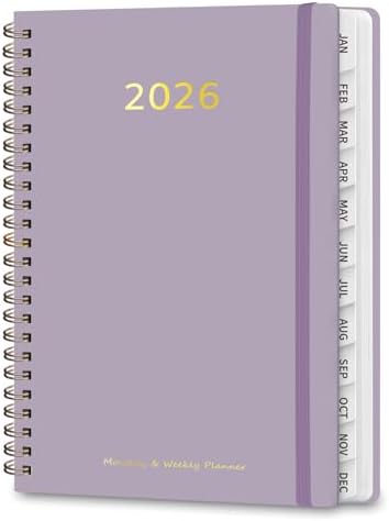 2026 Planner, Weekly and Monthly Agenda 2026, Calendar Book Academic Planner Jan 2026 - Dec 2026, College & Office Essentials, Purple
