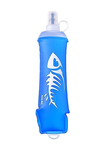 BMDOZRL Botella Agua Botella de Agua Plegable, Botella de Agua Blanda, Botella de Silicona portátil Adecuada for Deportes, Ciclismo, Bolsa de Agua Blanda al Aire Libre Botella(Azure Color)