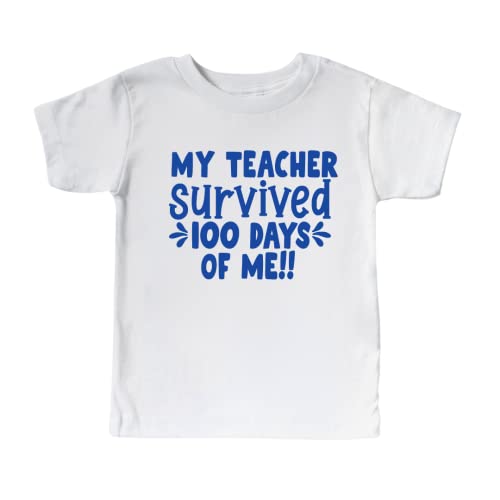 My Teacher Survived 100 Days Of Me 100 Days Of School Shirt for Kids, Happy 100th Day Of School T-shirt for Boys, Girl, 100 Days Of School Toddler Shirt.2