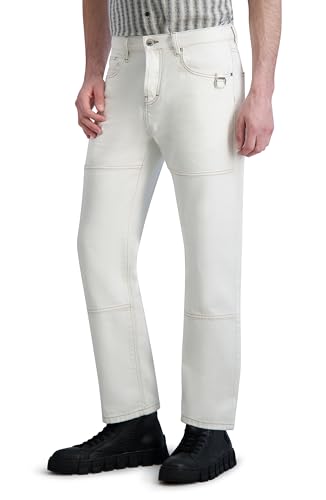KARL LAGERFELD Men's Contrast Stitching Carpenter Denim Pant3