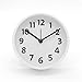 Produktbild K&L Wall Art Schlafzimmer Vintage Tischuhr lautlos runde Nachttisch Uhr Tischwecker rund minimalistische Tischdeko weiß Uhrwerk ohne Tick-Geräusche (Ø 11cm Minimalistisch)