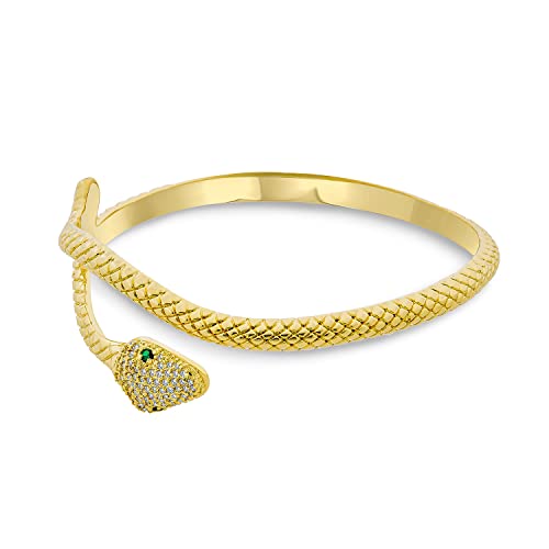 Bracelet serpent ajustable en argent plaqué or pour éviter les allergies
