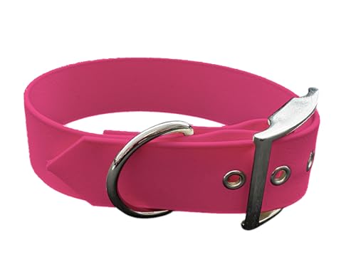 L'Atelier du Fourmilier Collier en matière BioThane, Largeur Grande, Coloris au Choix (45-55 cm, Fushcia)