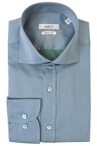 Chemise d'affaires formelle Xact en 100% twill de coton haut de gamme