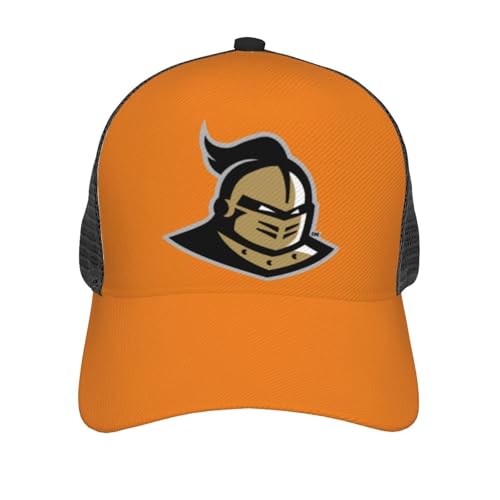 Elpwezua UCF Knights Full Print Mesh Baseball Cap - Curved Brim,Twill Front & Adjustable Snapback Black