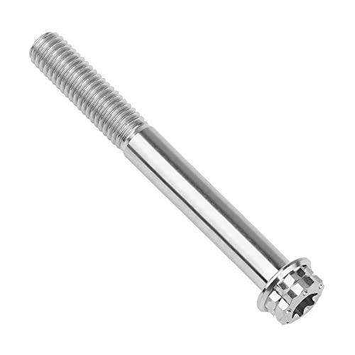 Image of Titanium Flange 12 Point Head M8 x15 20 25 30 35 40 45 50 55 60 65mm Screw Bolt Pack of 4 (M8x65mm, Normal Titanium)