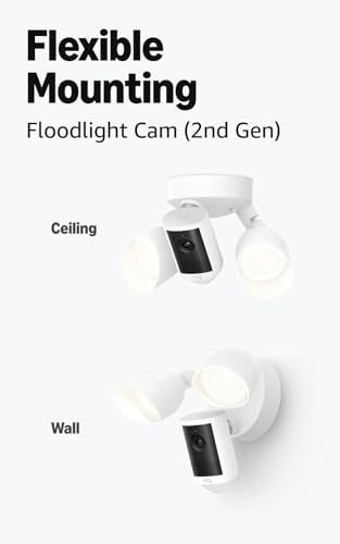 Image of Ring Wired Doorbell Plus (newest model), Nickel Silver with Floodlight Cam, Wired (newest model), White