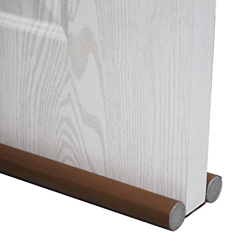 Woration Türbodendichtungsleiste Zwillingstür Naht Zugluftstopper Wetterabisolierung Schallschutz Schlafzimmer Wärmedämmung Staubdicht Braun Cover
