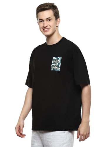Image of hummel Steeze Men's Oversize Fit, Drop Shoulder Crew Neck Graphic Print Casual T-Shirt