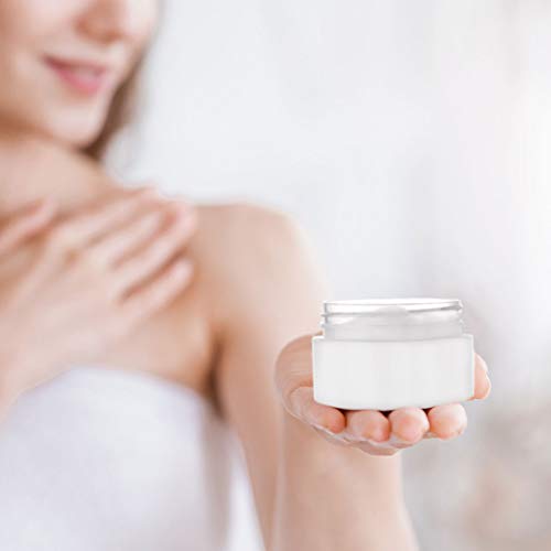 Image of Patelai 4 Pieces Round Wide-mouth Leak Proof Plastic Container Jars with Lids for Travel Storage Makeup Beauty Products Face Creams Oils Salves Ointments DIY Making(4 Ounce,White)