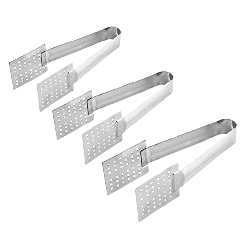 COLLBATH 1set Stainless Steel Tea Bag Clips Tongs Multi Functional Food Clips for Serving for and Outdoor Activities Easy to Clean 3pcs