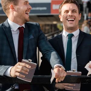 Hip Flasks For Men 8Oz Leather Flask Gift Set,Lhd Home 304 Stainless Steel Flask Set W/Funnel Shot Glasses Lovely Gift For Whiskey Rum Groomsman Best Man Usher Wedding Camping-Leather Stripe Black8Oz #TOP6