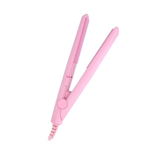 Plancha de Pelo de Hierro Plano 2 en 1, Mini Plancha de Pelo con Placa de Turmalina de Cerámica Flotante, Rizador Plano de Calentamiento, Apto para Todo Tipo de Cabello,