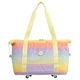 Large Travel Duffel Bag With Wheels Waterproof Lightweight, Sports Tote Gym Bag, Carry on Luggage with Dry&Wet Separation for Gym, Vacation