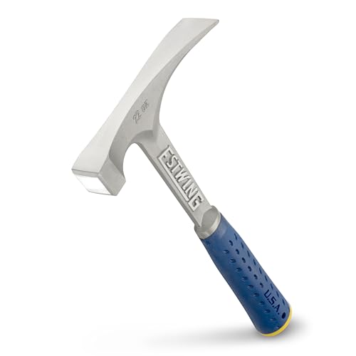 ESTWING Bricklayer's/Mason's Hammer - 22 oz USA Made Masonry Tool with Forged Steel Construction & Shock Reduction Grip - E6-22BLC