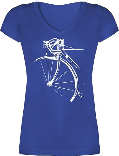 T-Shirt Damen V Ausschnitt - Bekleidung Radsport - Fahrrad Geschenk Rennrad...