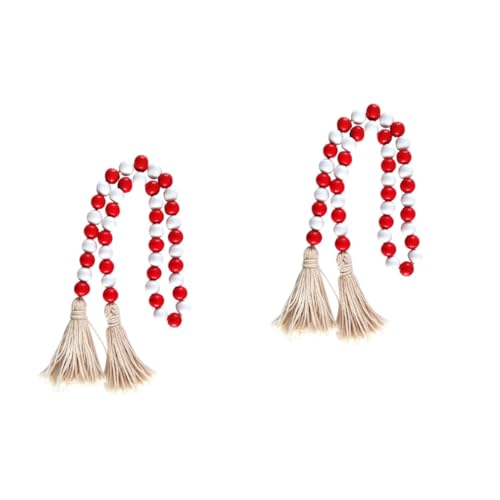 Amosfun 2 Piezas De Cuentas De Madera De San Valentín Guirnalda De Cuentas De San Valentín Colgante Guirnalda De Cuentas del Día De San Valentín Decoración del Hogar Adorno De