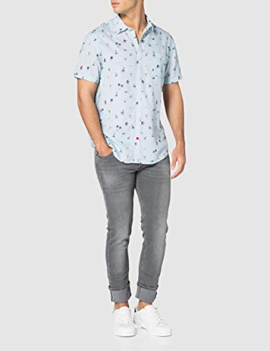 Timezone Summer Minimal Shirt Camicia, Blu