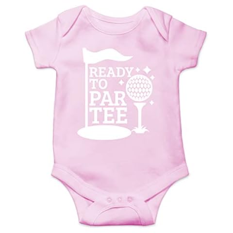 AW Fashions Ready to Par Tee Baby Bodysuit Funny Adorable Unisex Boys Girls Infant Romper Cute Clothing (6 Months, Pink) Cover