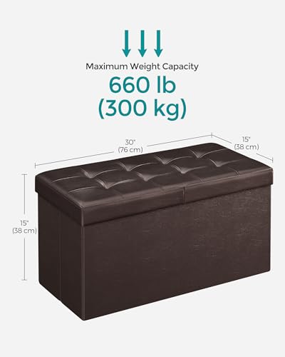image for SONGMICS MAZIE Collection - 30 Inches Storage Ottoman Bench with Flipp