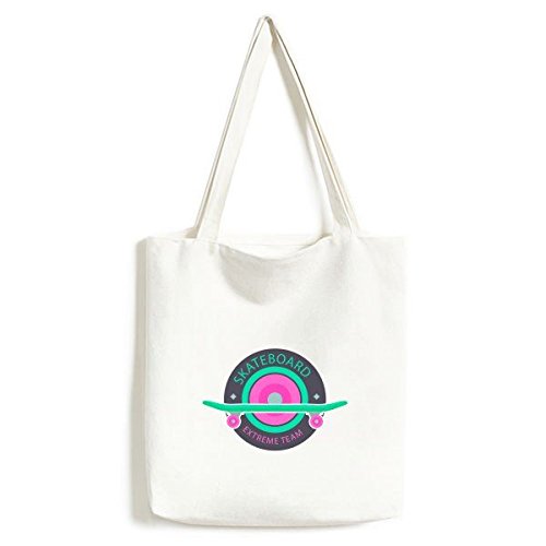 Sac fourre-tout en toile sports d hiver et skate aquarelle grand format