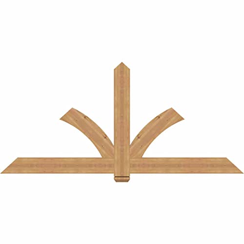 Ekena Millwork 84"W x 38"H x 1 1/2"D x 5 1/2"F, 11/12 Pitch, Redmond Smooth Timber Gable Bracket, Western Red Cedar