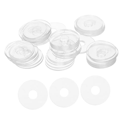 Homoyoyo 50piezas Arandelas Planas Redondas De Vinilo Transparente De Arandelas Redondas Para Manijas De Puertas De Ducha Reemplazo De Junta De Tornillo