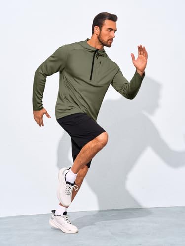 Yousify Mens Quarter Zip Hoodie Sweatshirts Long Sleeve Casual Pullover Sports Outdoor Hoodies with Zip Pockets4