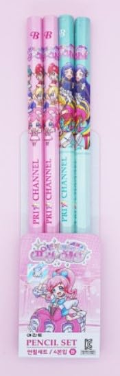 Crayons en bois B Kiratto Pre-chan | Lot de 4 crayons graphites avec design aléatoire pour enfant
