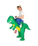 🦖 Disfraz dinosaurio adulto incluye: disfraz hinchable adulto con ventilador integrado y porta baterias (Requiere de 4 baterías AA no incluidas) con bolsillo externo para tener a mano tu movil y cartera!