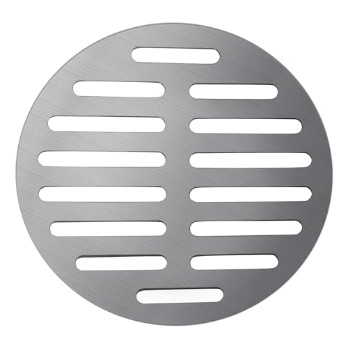 Vonty Stainless Steel Round Floor Drain Cover 6 Inch - Outlet Diameter, 14 Holes Silver Tone