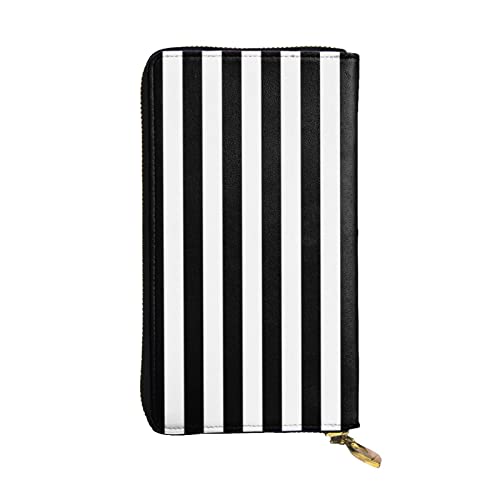 Portefeuille en cuir pour femme fin de rangement pour organiser cartes et billets en rayures