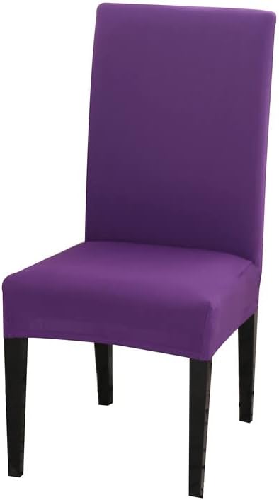 Dining Room Chair Covers Set of 4, Kitchen Stretch Fabric Seat Protector, for Hotel Decorative Chair Slipcovers, Cream