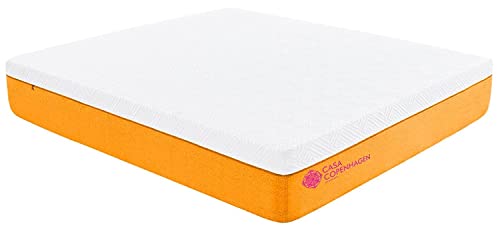 Image of Casa Copenhagen,Dual Memory Foam 6-Inch King Size Mattress 7 Years Warranty - 78x72x6 Inches, Dark Orange