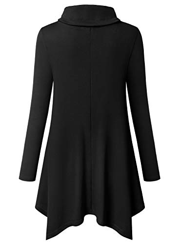 Bulotus Fall Sweaters for Women 2025 Cowl Neck Long Asymmetrical Tunic Sweaters for Leggings Holiday Vacation Tops3