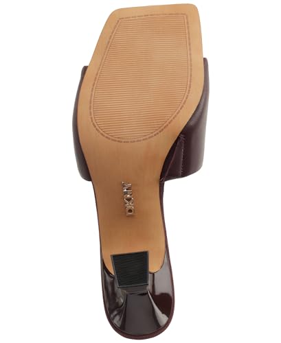 Image of DKNY Women's Keke Square Toe Heeeld Sandal Mule With Logo | Party Sandals