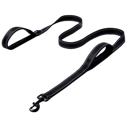 SHINEOFI Doppellagige Nylon Hundeleine für Große Hunde mit Verstellbarer Länge und Reflektierenden Streifen Robust und Reißfest für Outdoor Spaziergänge