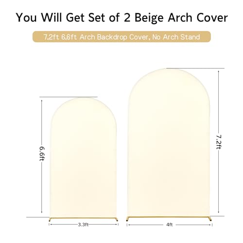 Set 2 Cubiertas Madera Beige Arco 7.2ft y 6.6ft miniatura 5
